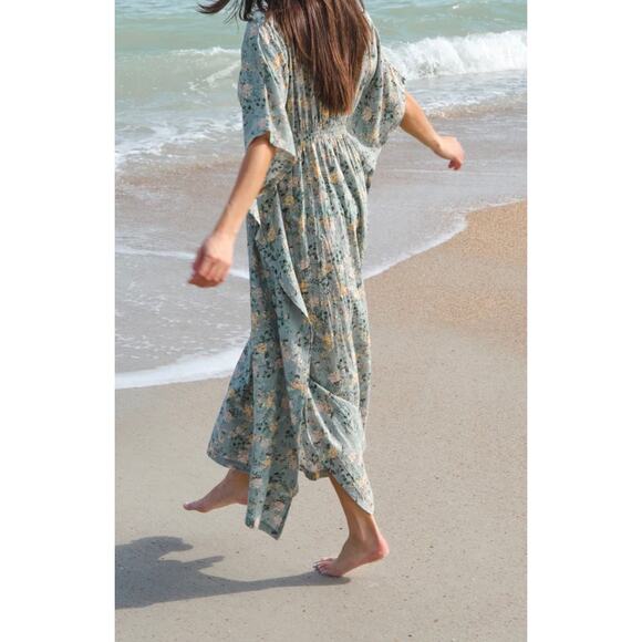 NATURAL LIFE Floral Midi Dress in Blue and Yellow - Picture 4 of 15